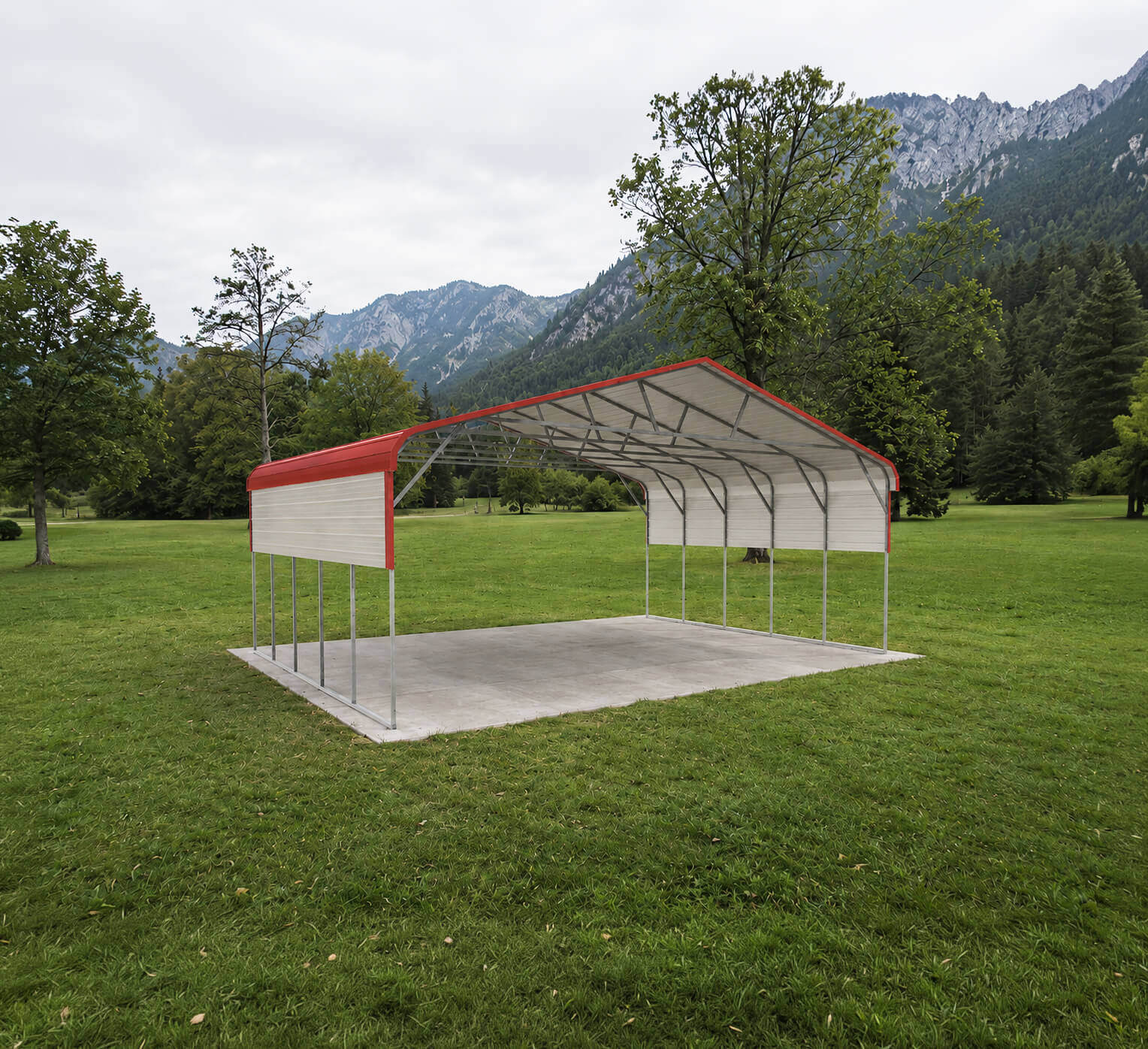28x20 Regular Roof Triple Wide Carport - Alan's Factory Outlet