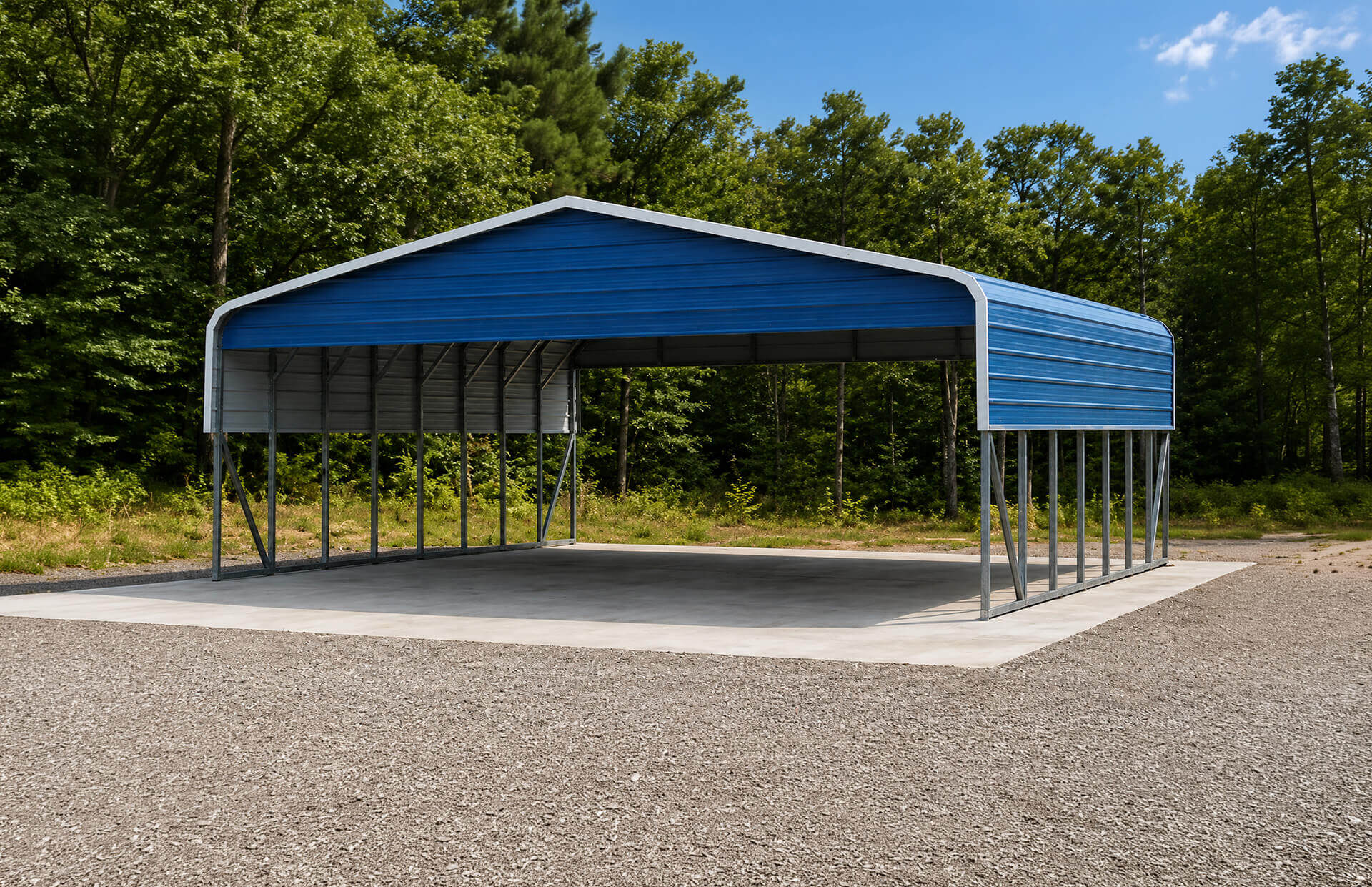 28x30 Regular Roof Triple Wide Carport - Alan's Factory Outlet