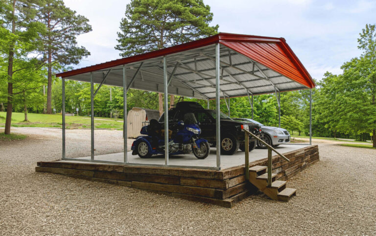 30x20 vertical triple wide metal carport