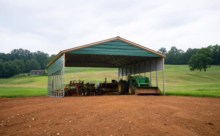 30x25 vertical triple wide metal carport