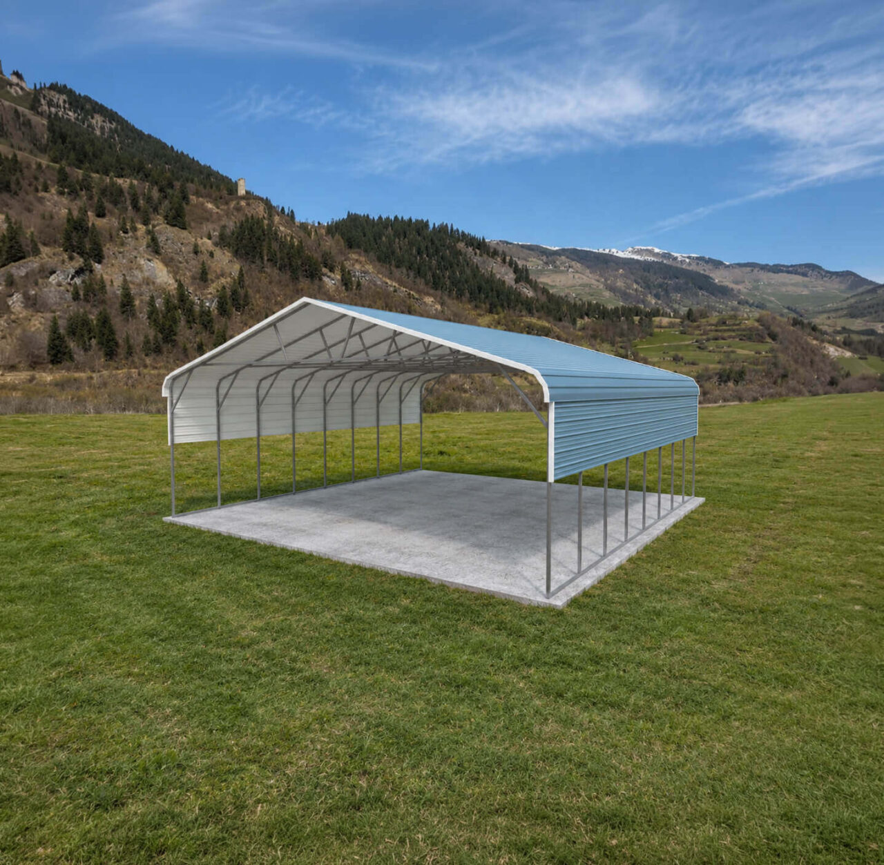 30x30 regular style triple wide carport