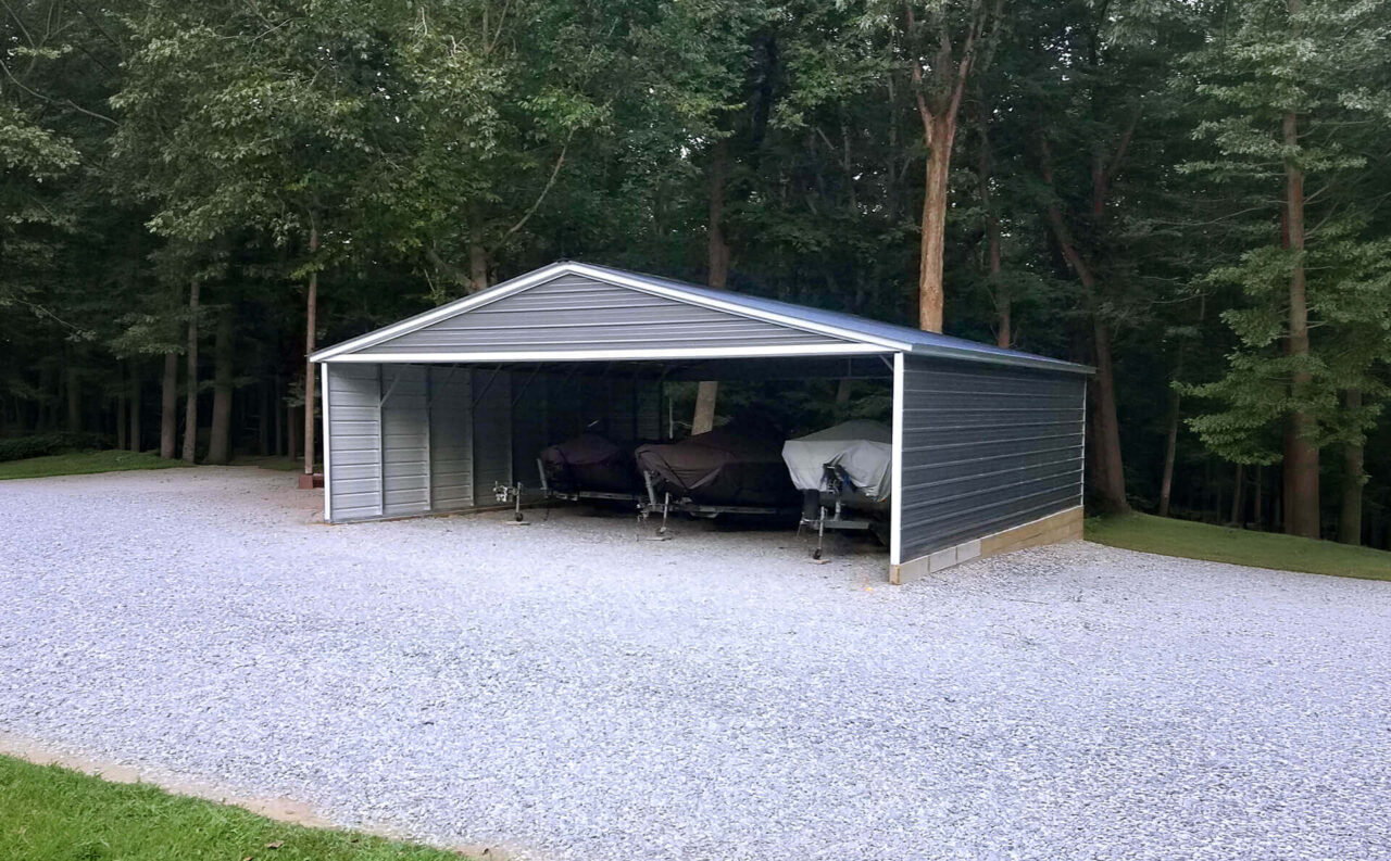 30x35 vertical triple wide metal carport