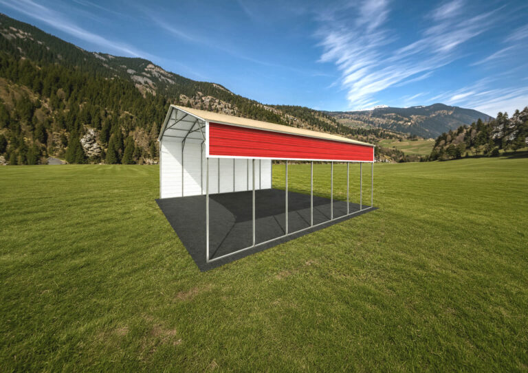 30x35 vertical triple wide metal carport