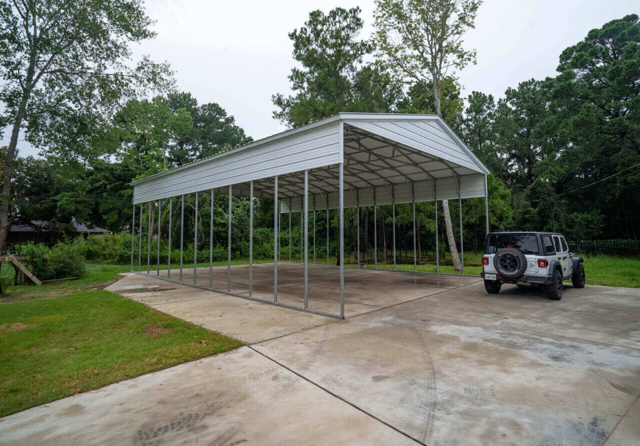 30x50 vertical triple wide metal carport
