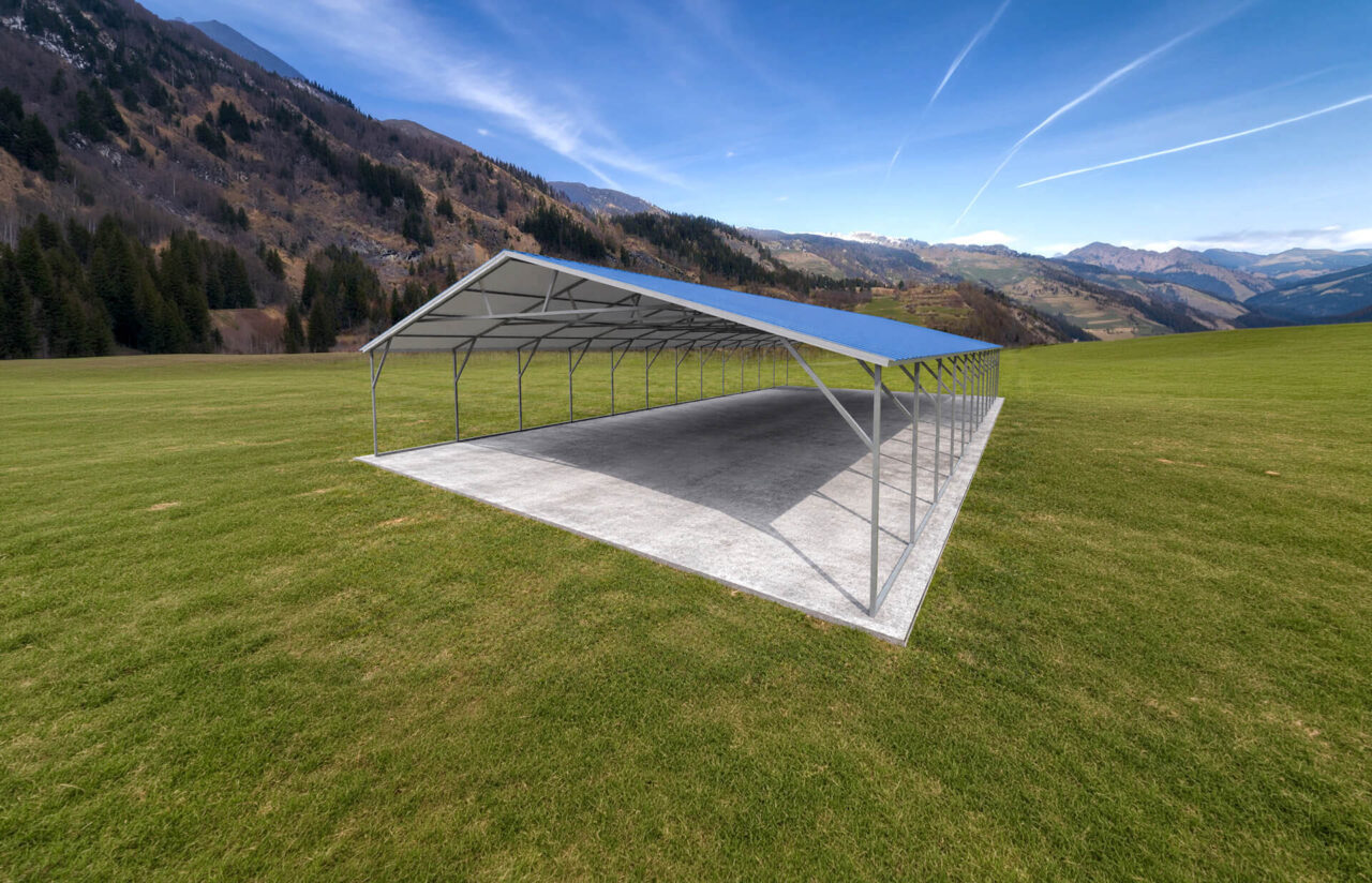 30x60 vertical triple wide metal carport