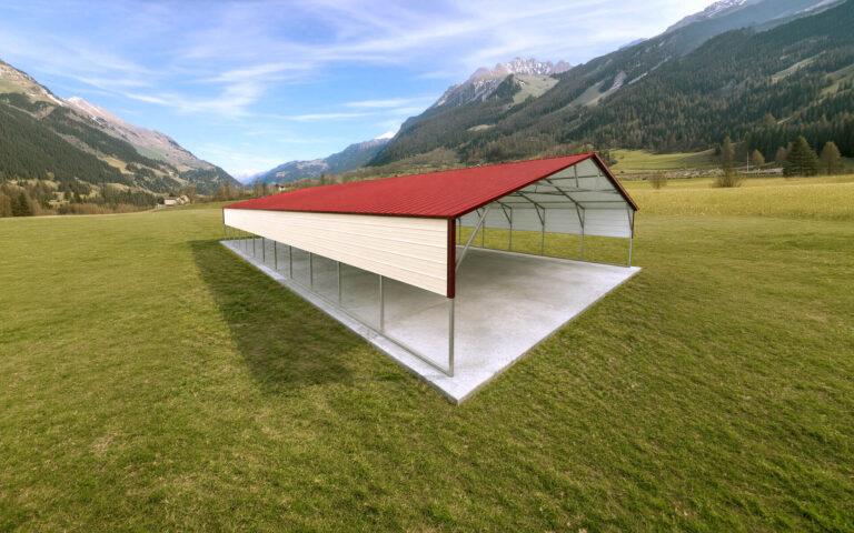 30x60 vertical triple wide metal carport