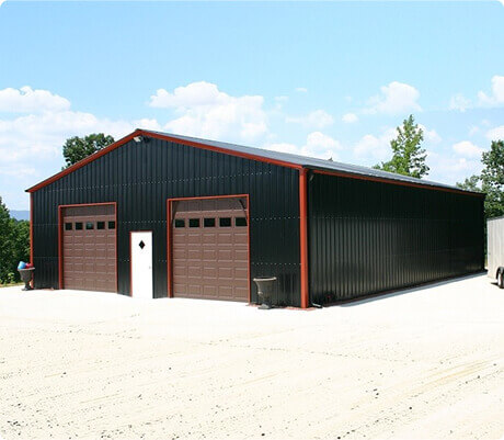 40×48 Metal Garages with 2 garage doors framed out 