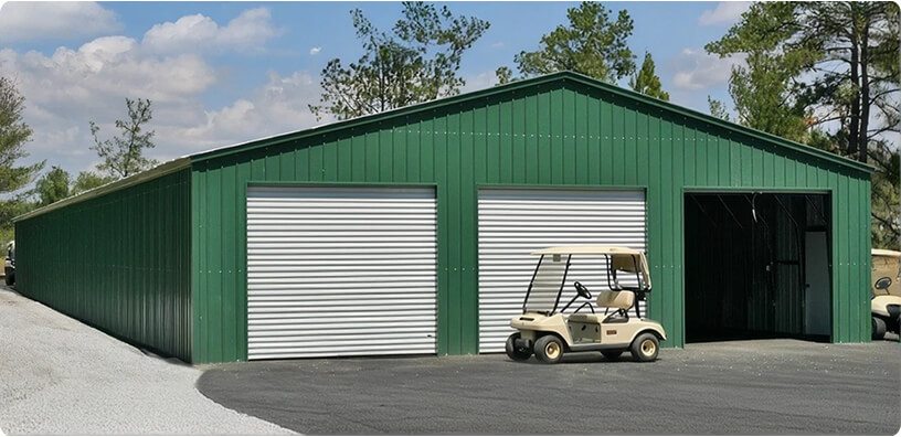 100x32 Carolina Carports Fully Enclosed