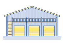 Garage loft over three bays