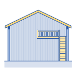 Shallow-end metal garage loft