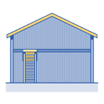 Pull-down garage loft ladder