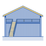 Fixed interior garage loft stairs