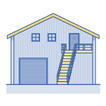 Exterior stairs for garage loft