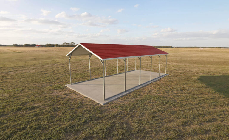 12x25 Boxed Eave Style Carport