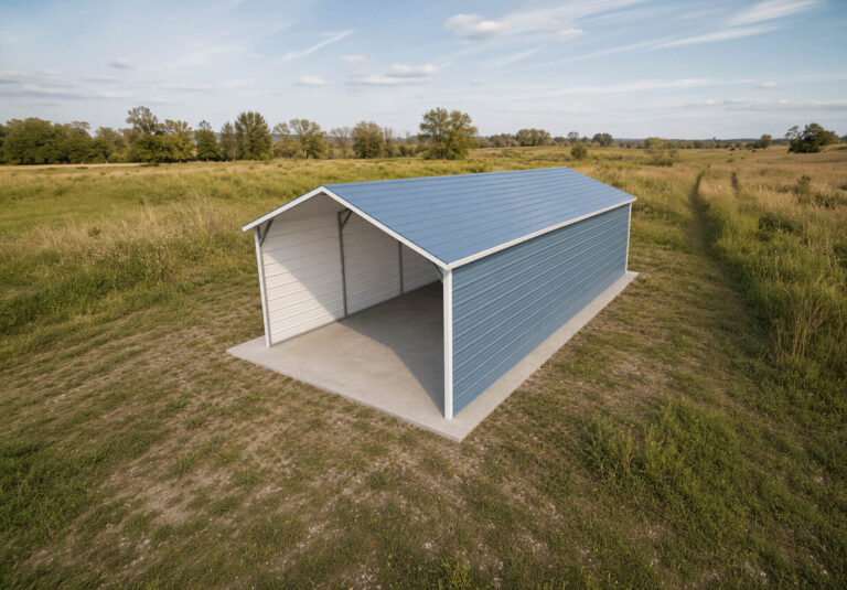 12x25 Boxed Eave Style Carport