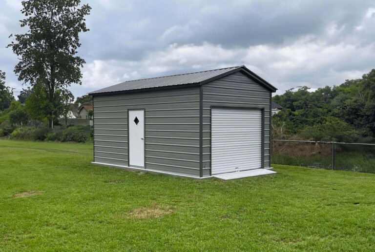 12x25 Vertical Roof Metal Garage