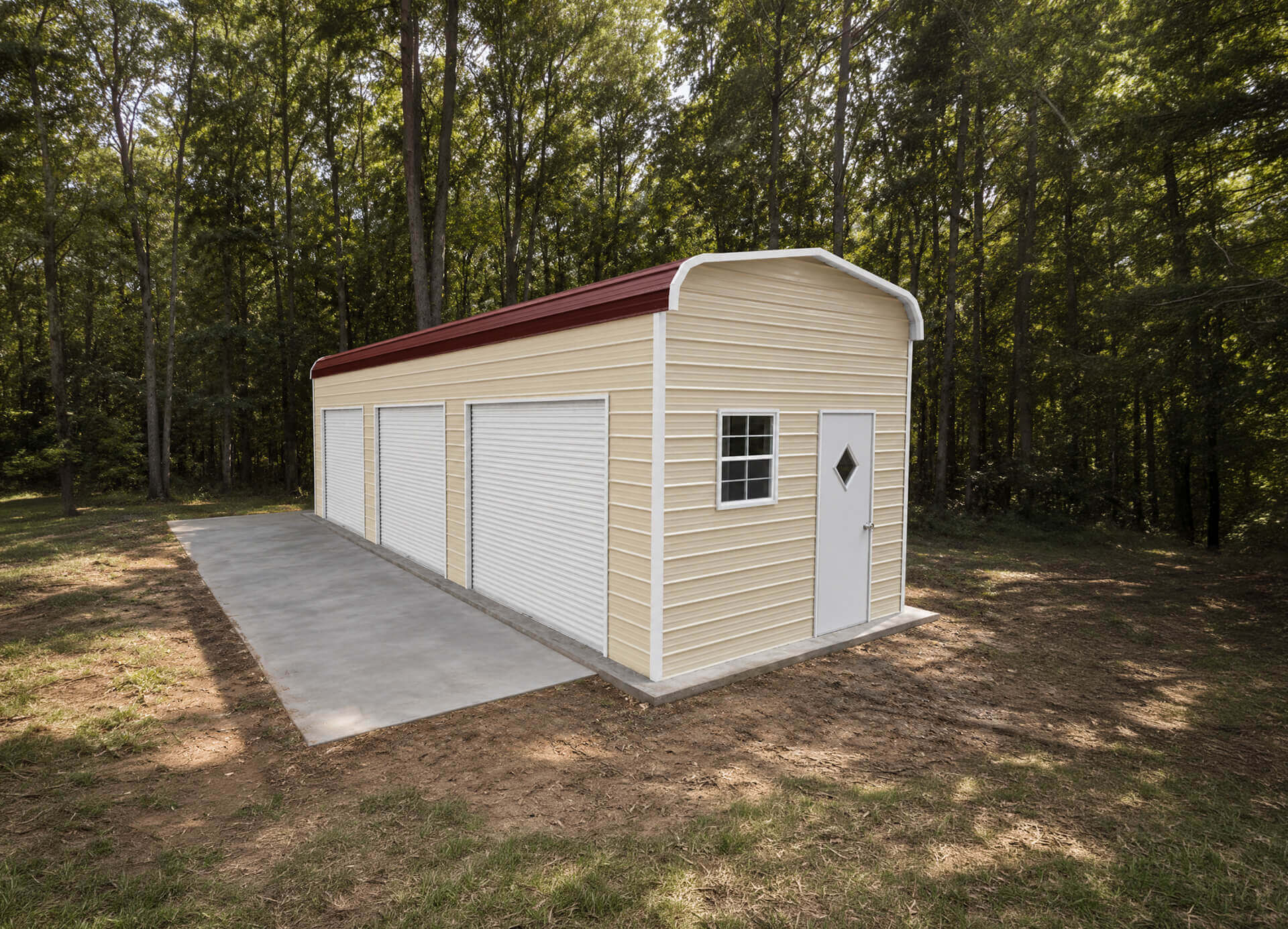 12x35 Regular Roof Metal Garage - Alan's Factory Outlet