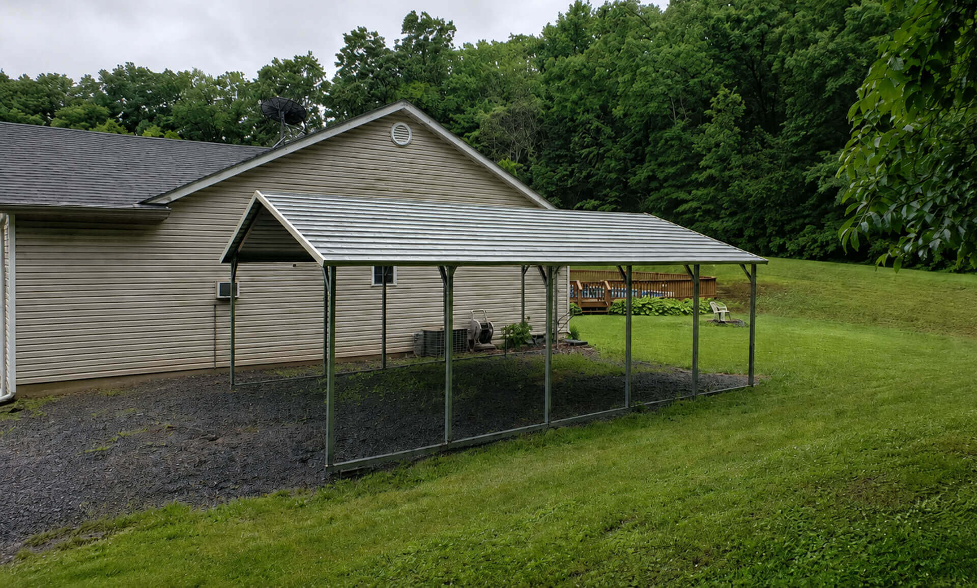 K-Garage ケーガレージEA-500CSB(A75) 18x25 Boxed Eave Roof Carport Florida - Alan's Factory Outlet