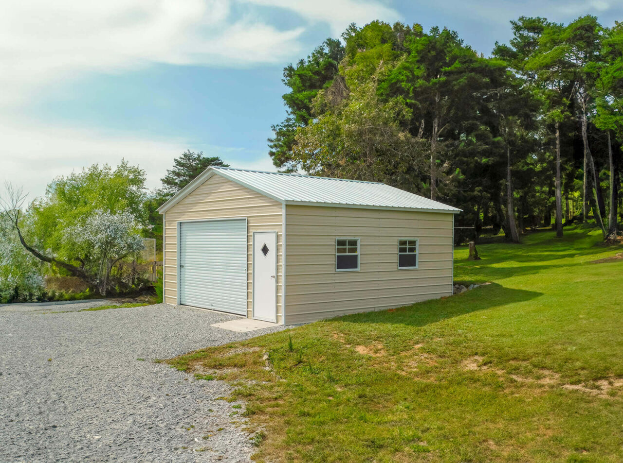 18x25 Vertical Roof Metal Garage