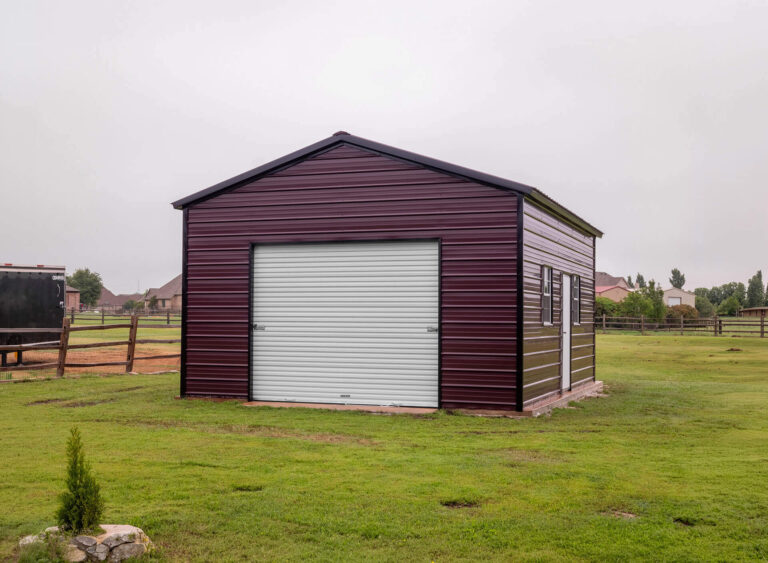 18x25 Vertical Roof Metal Garage
