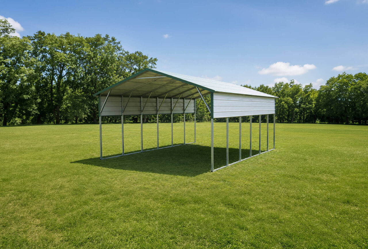 18x30 Carport for less metal boxed eave