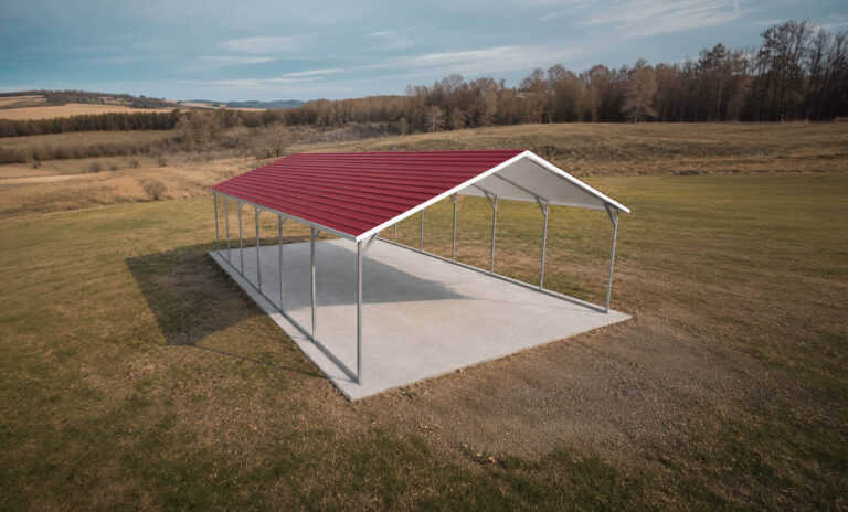 18x30 Carport for less metal boxed eave