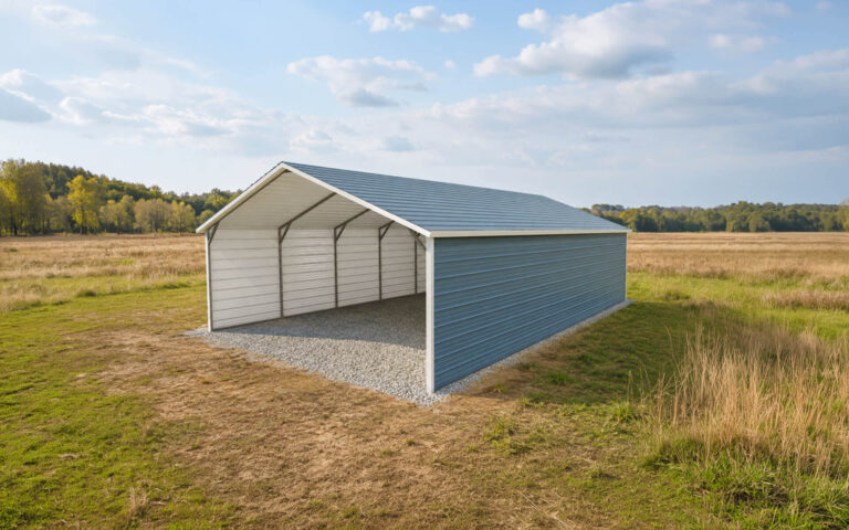 18x30 Carport for less metal boxed eave