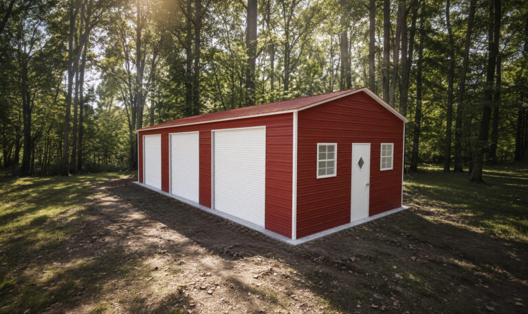 18x40 Vertical Roof Metal Garage