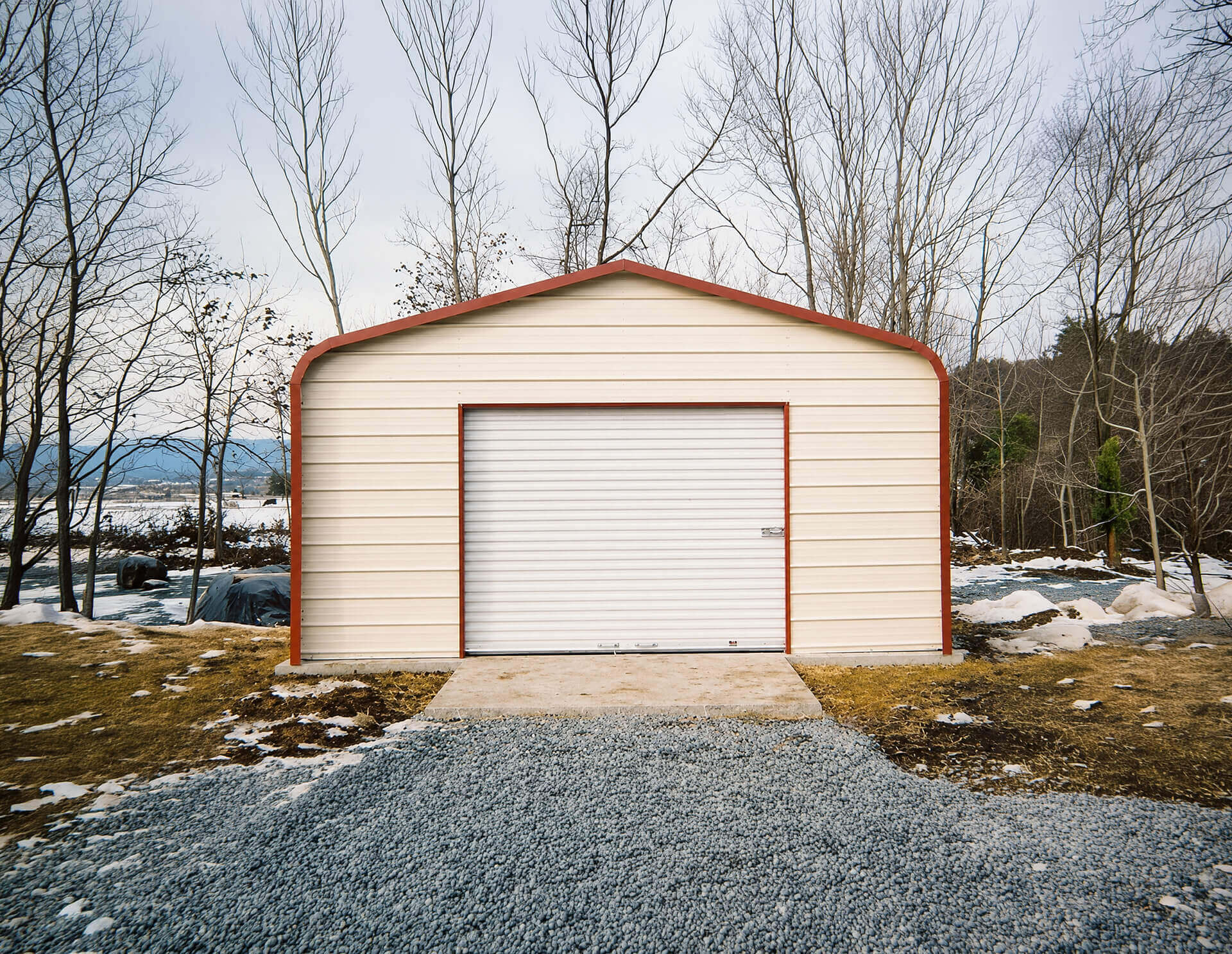 20x20 Regular Roof Metal Garage - Alan's Factory Outlet