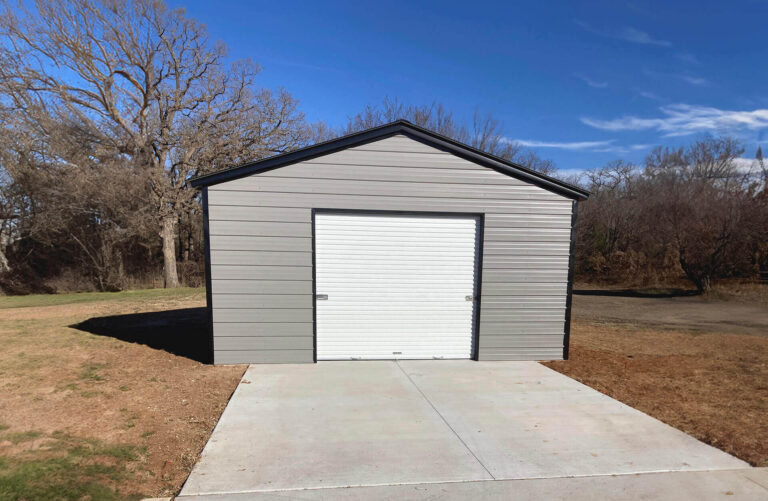 20x20 Vertical Roof Metal Garage
