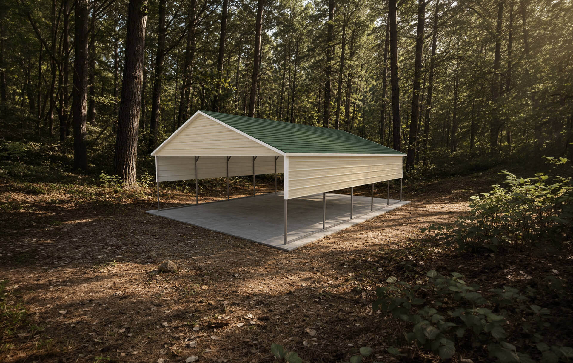 20x25 Boxed Eave Roof Carport - Alan's Factory Outlet