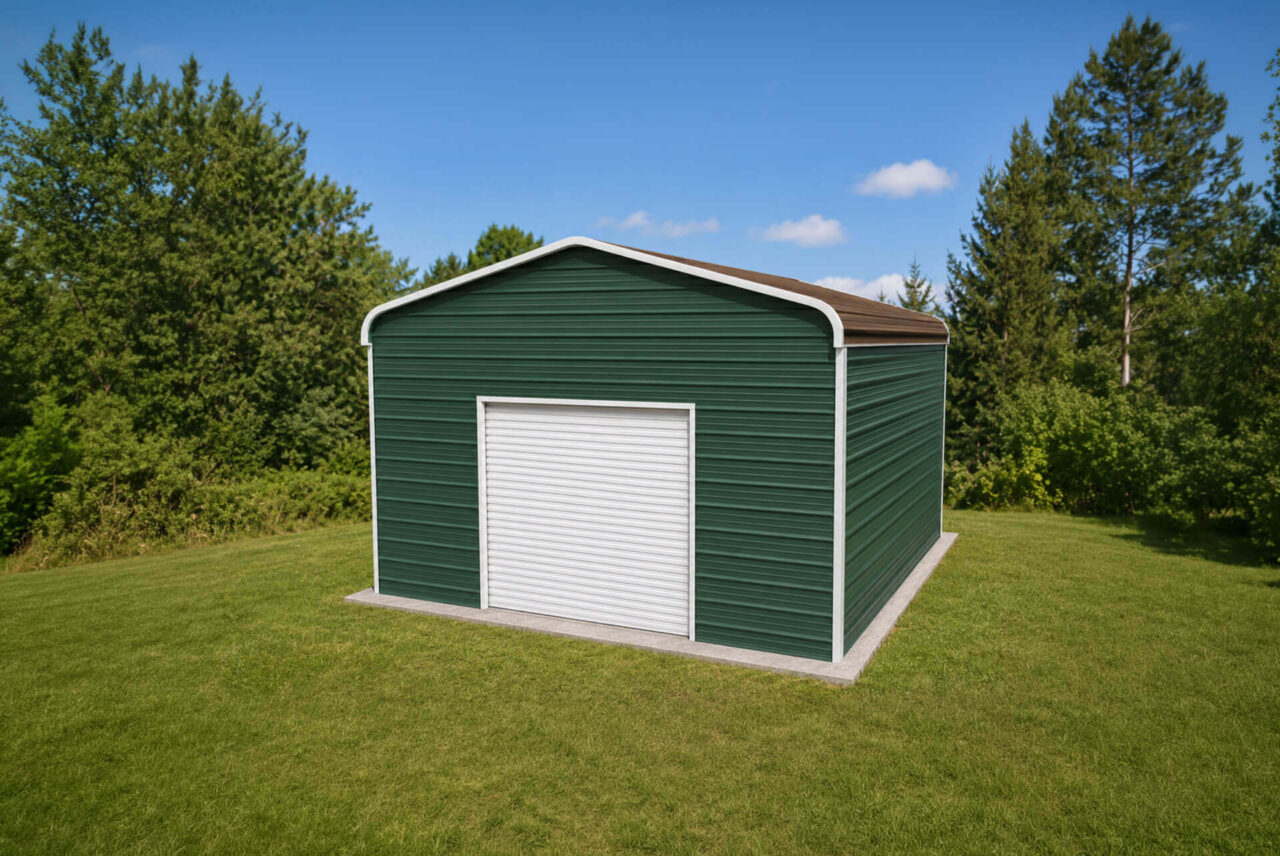 20x25 Regular Roof Metal Garage Florida - Alan's Factory Outlet