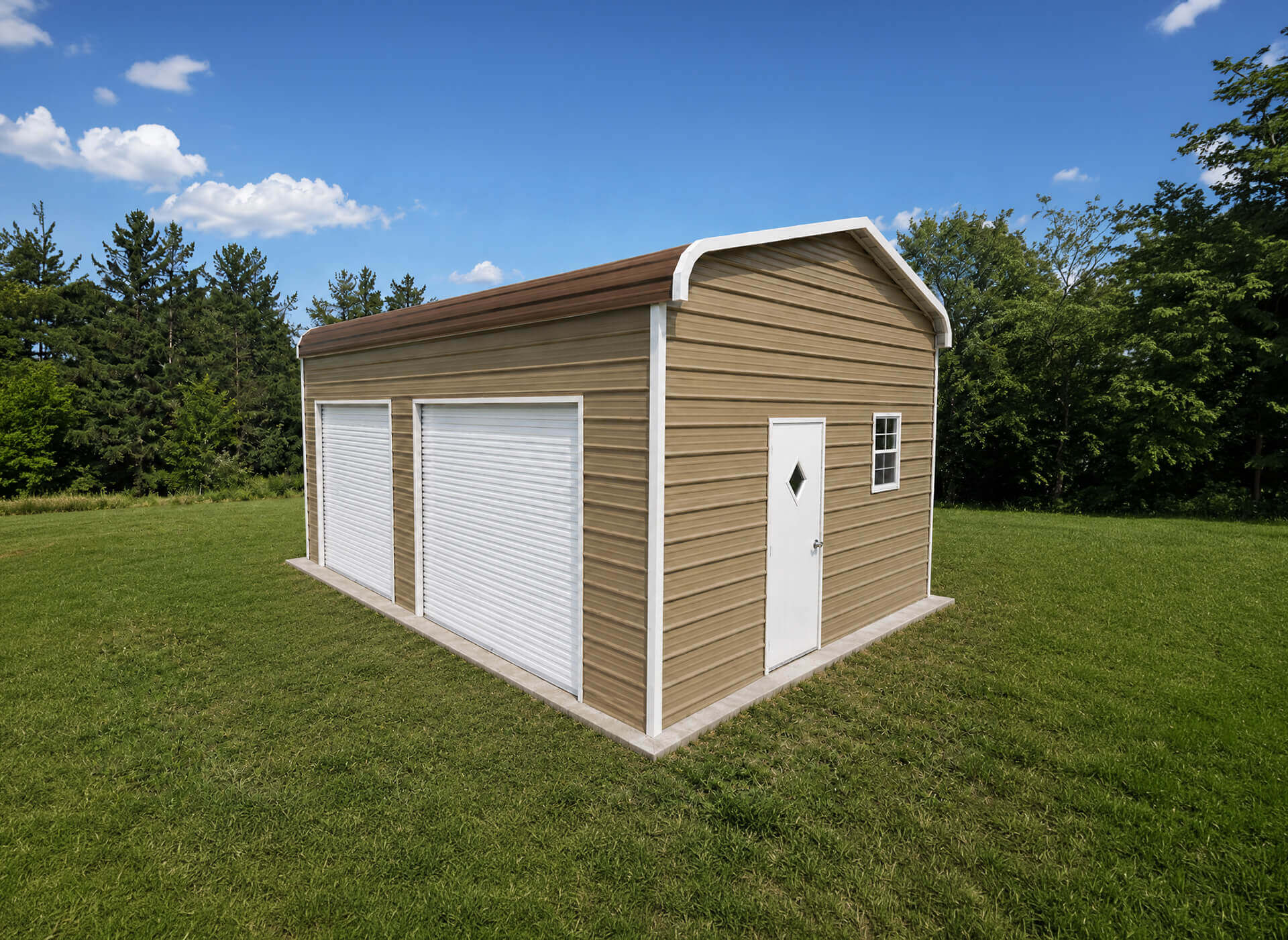 20x25 Regular Roof Metal Garage Florida - Alan's Factory Outlet