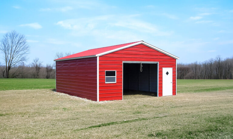 20x25 Vertical Roof Metal Garage