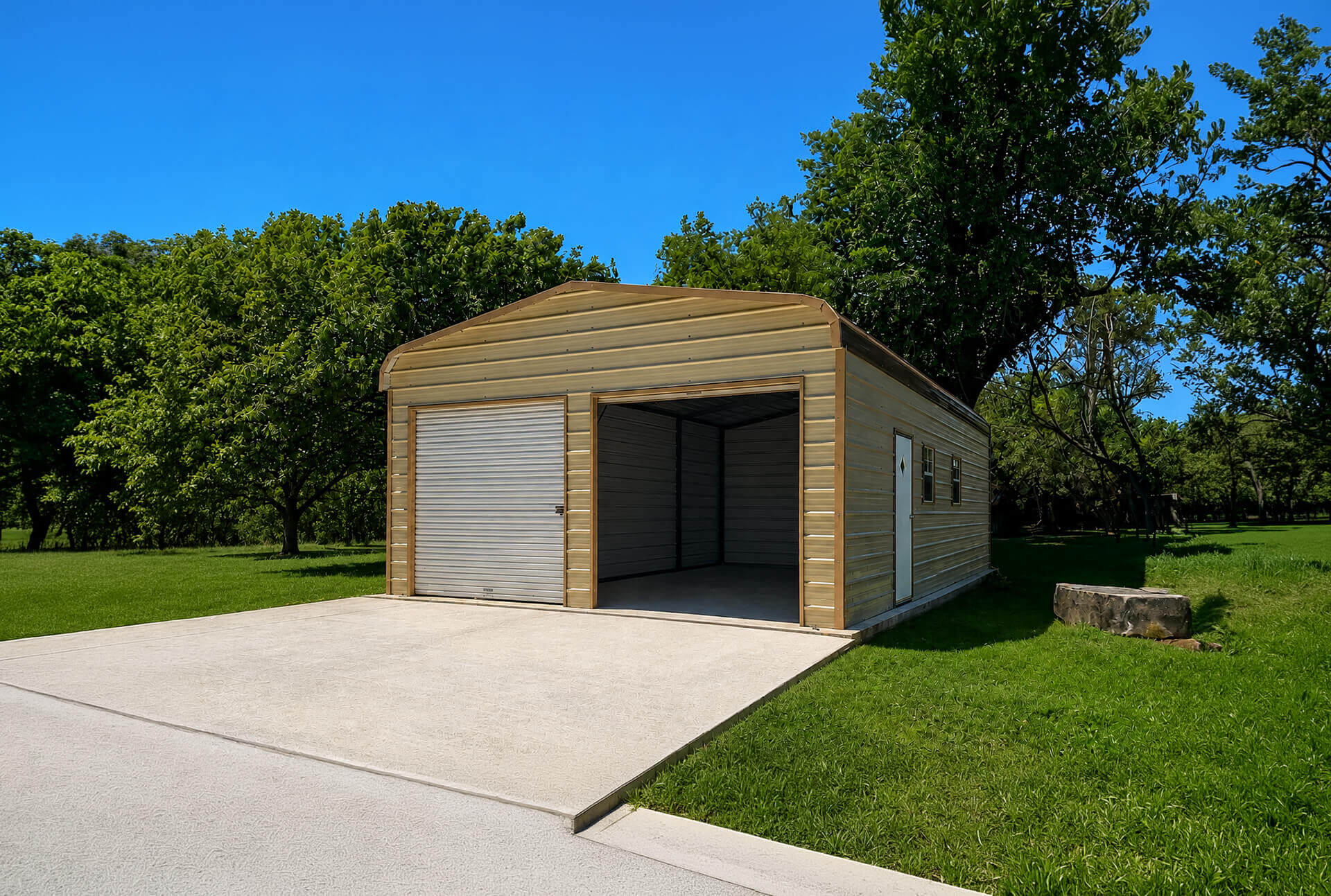 22x20 Regular Roof Metal Garage Florida - Alan's Factory Outlet