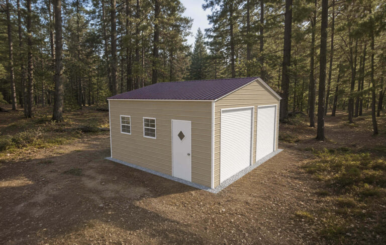22x20 Vertical Roof Metal Garage