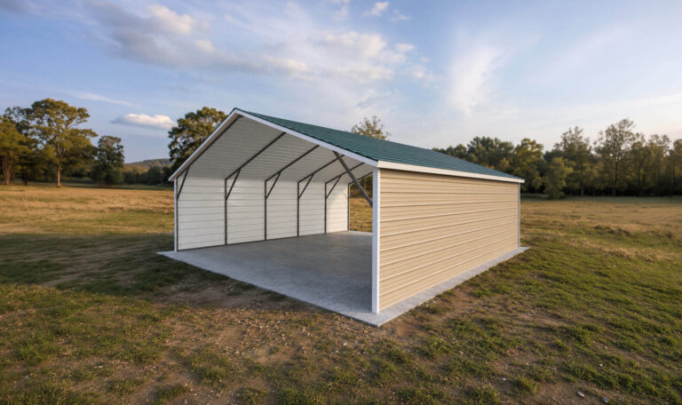 22x25 Boxed Eave Style Carports
