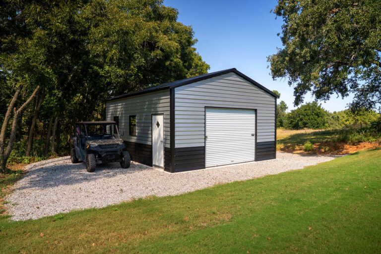22x25 Vertical Roof Metal Garage