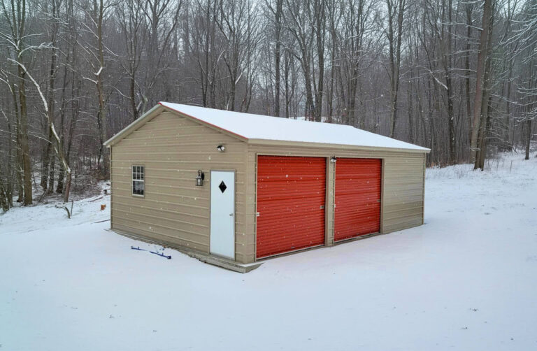 22x30 Vertical Roof Metal Garage