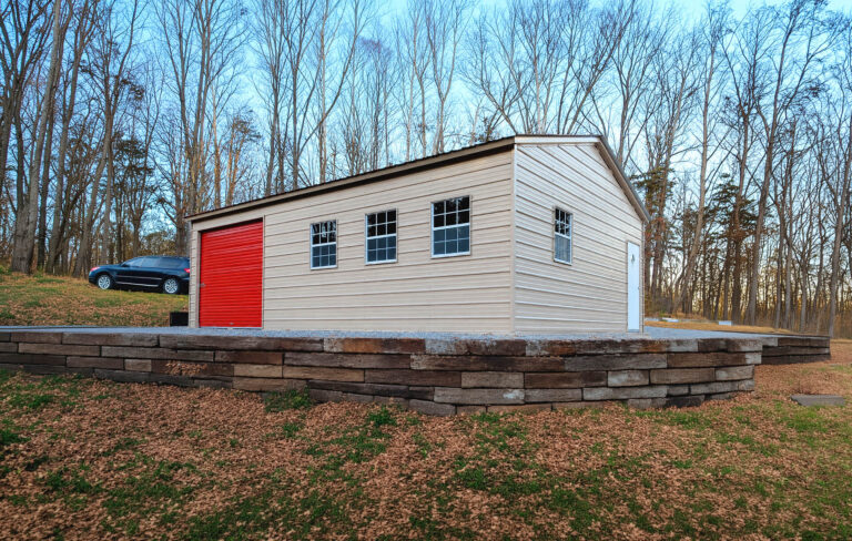 22x30 Vertical Roof Metal Garage