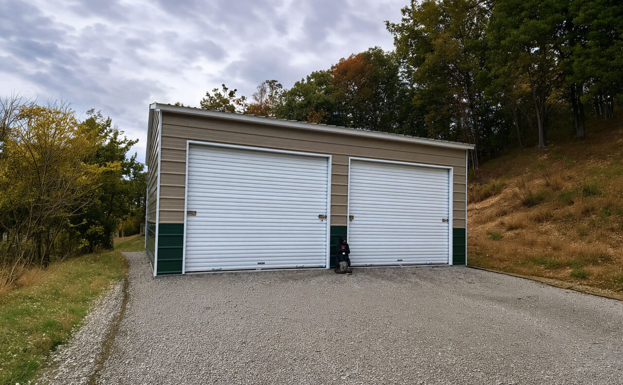 24x20 Vertical Roof Metal Garage