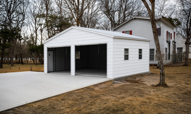 24x20 Vertical Roof Metal Garage