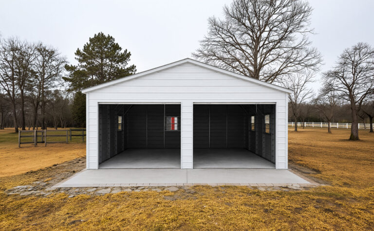 24x25 Vertical Roof Metal Garage