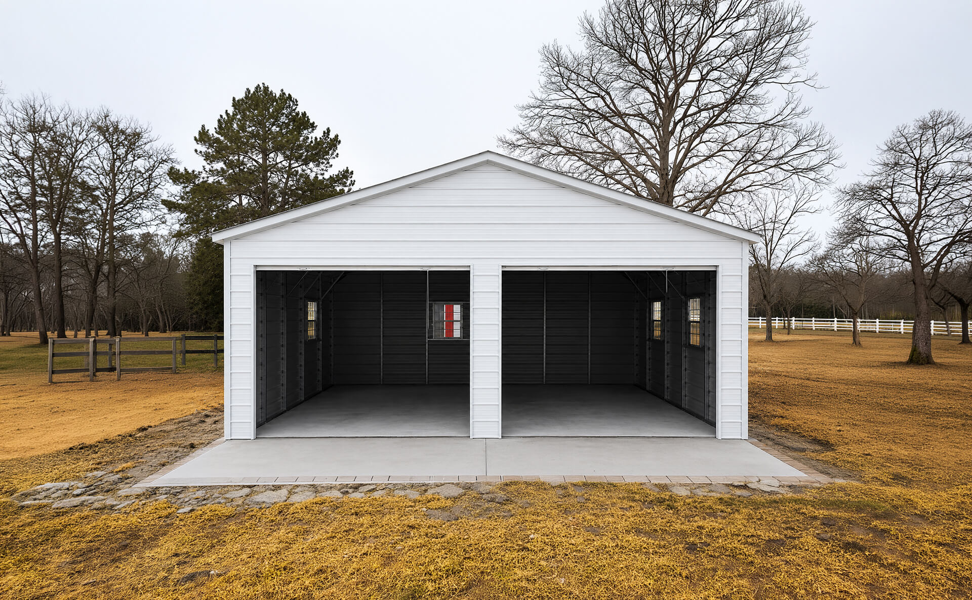 24x25 Vertical Roof Metal Garage North - Alan's Factory Outlet