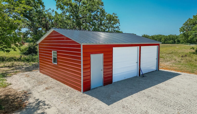 24x30 Vertical Roof Metal Garage