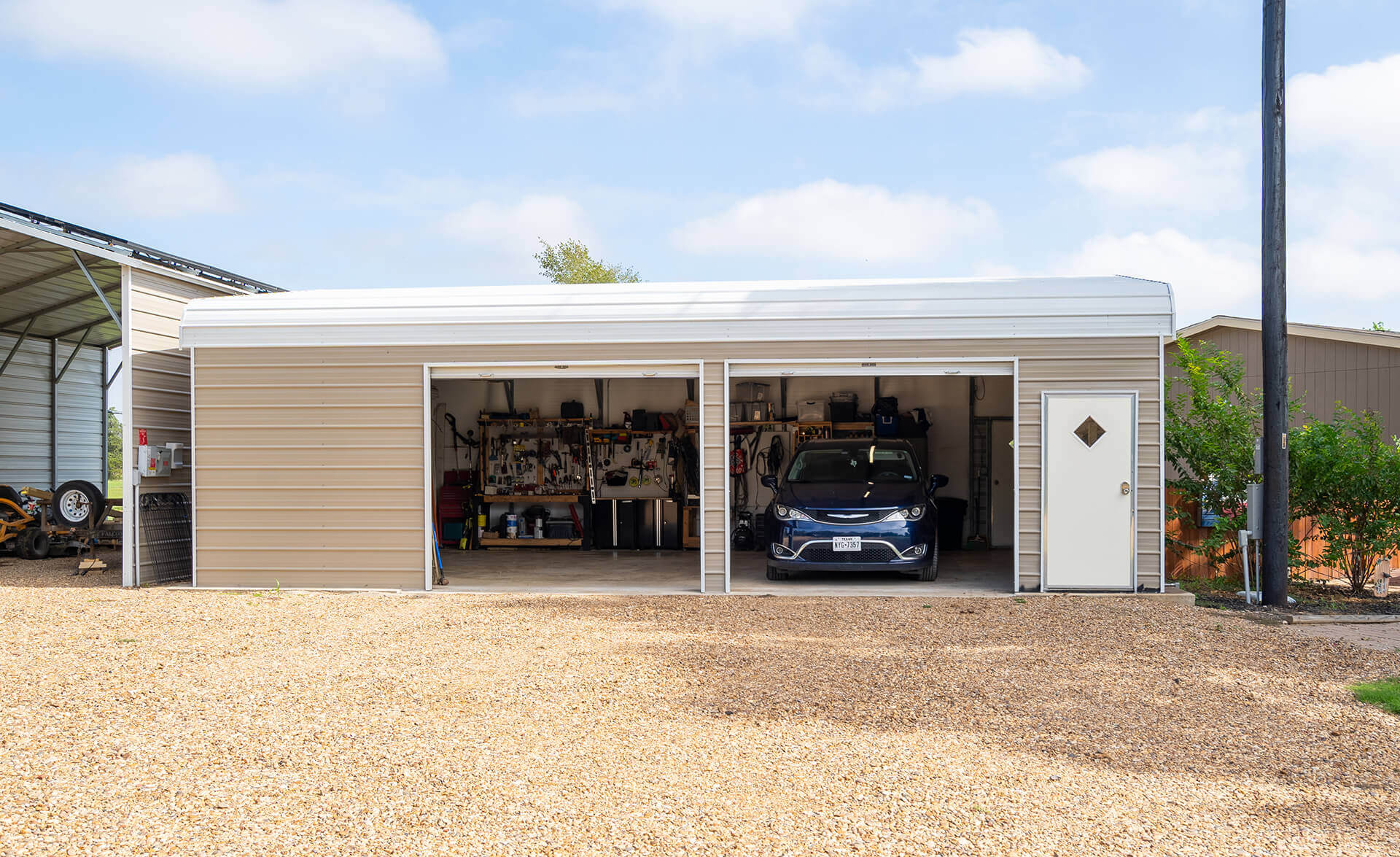 24x35 Regular Roof Metal Garage - Alan's Factory Outlet