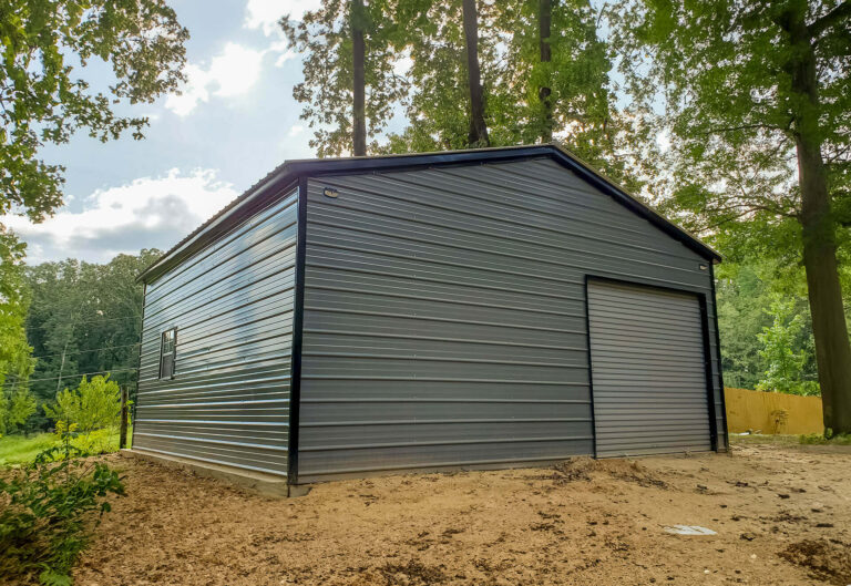 24x35 Vertical Roof Metal Garage