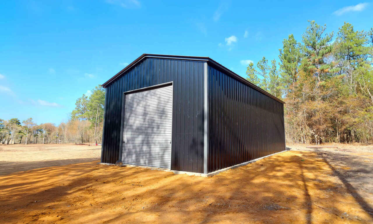 24x35 Vertical Roof Metal Garage