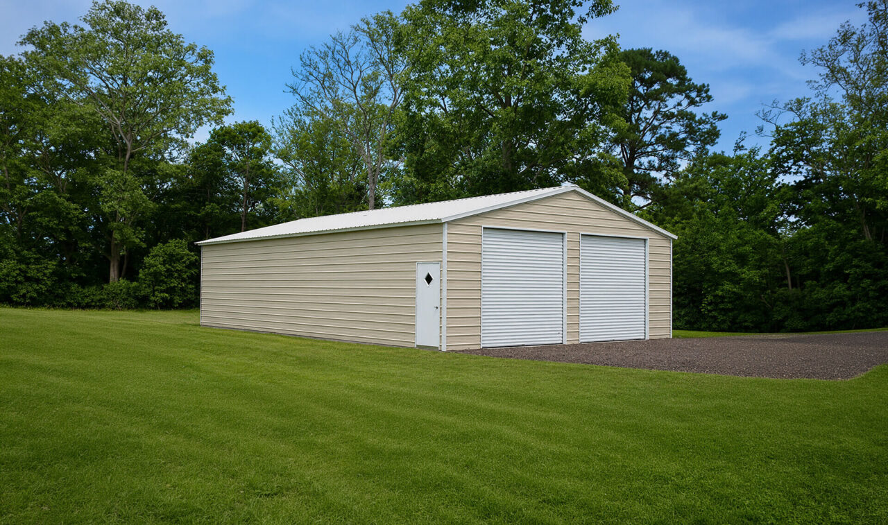 24x45 Vertical Roof Metal Garage