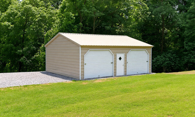 24x45 Vertical Roof Metal Garage